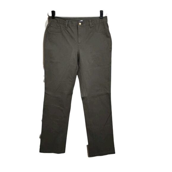 Chico’s Women’s Olive Green Ankle Pants Size 1.5 (L/10R) Pockets Casual - Picture 1 of 10